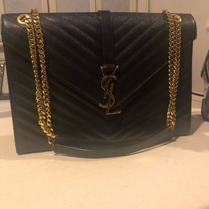 YSL Large V-Lap Envelope Monogram Matelasse bag